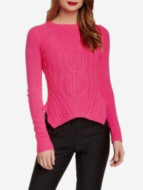 Ted Baker London Women's Sz 2 (US 6) The Daisuma Cable Engineer Sweater Hot Pink